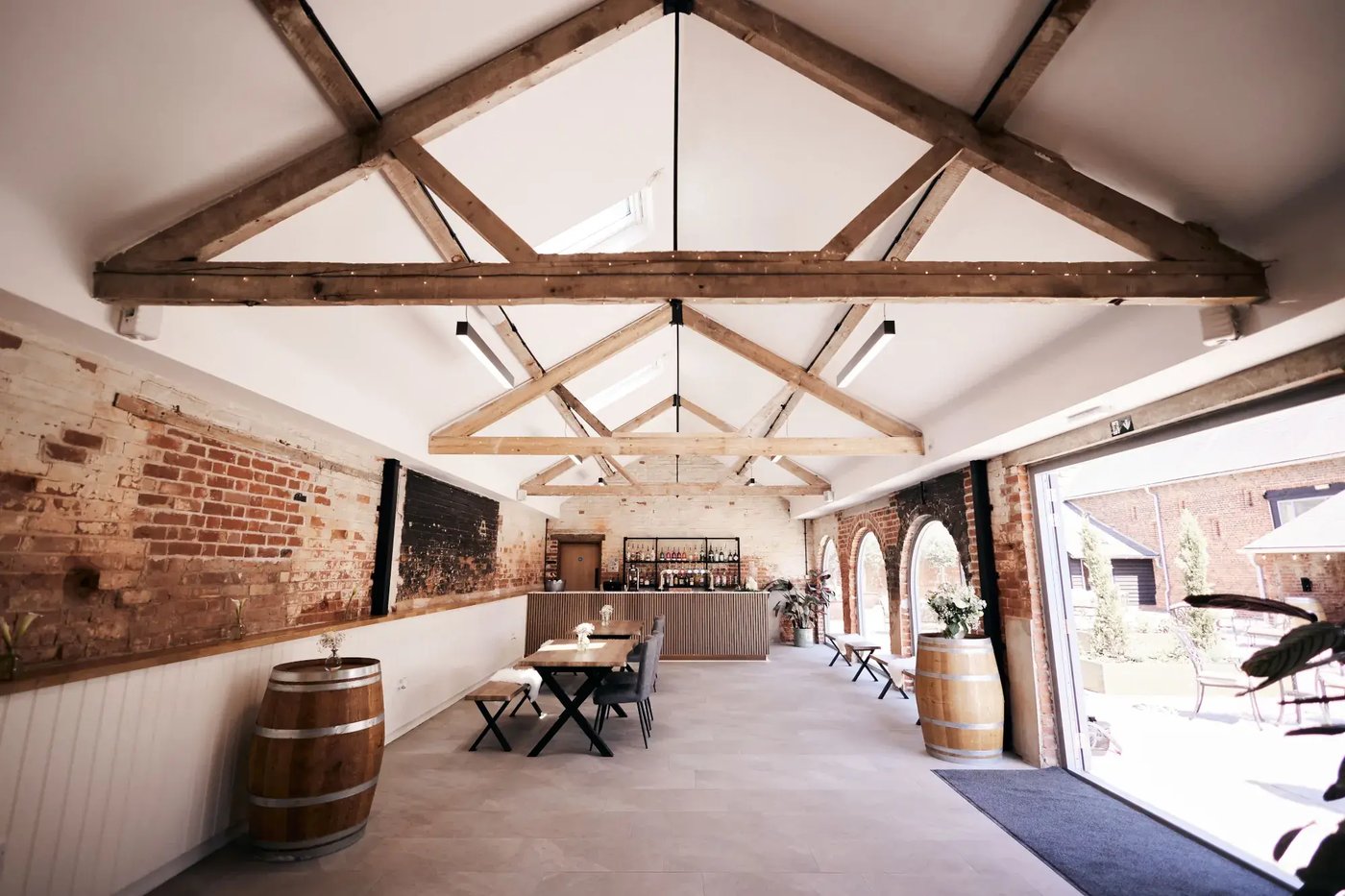 The bar in the courtyard at Copdock Hall