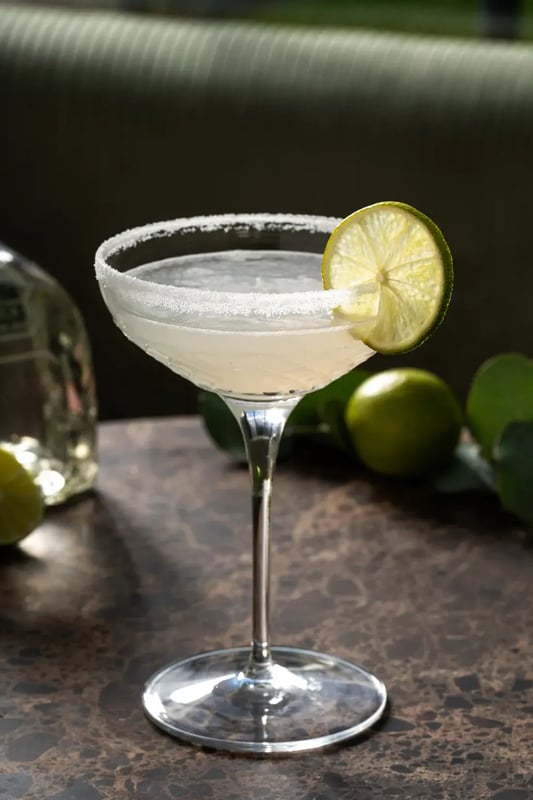 Garnished drink served at Copdock Hall